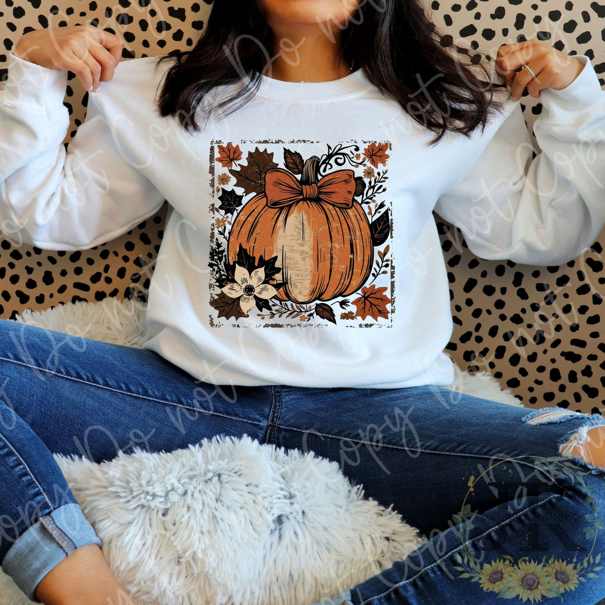 Fall Pumpkin and Leaves