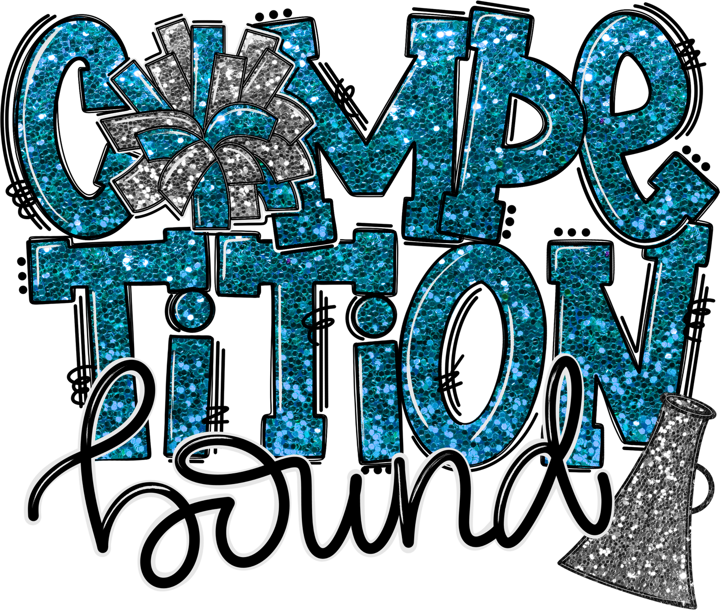 Blue Glitter Competition Bound