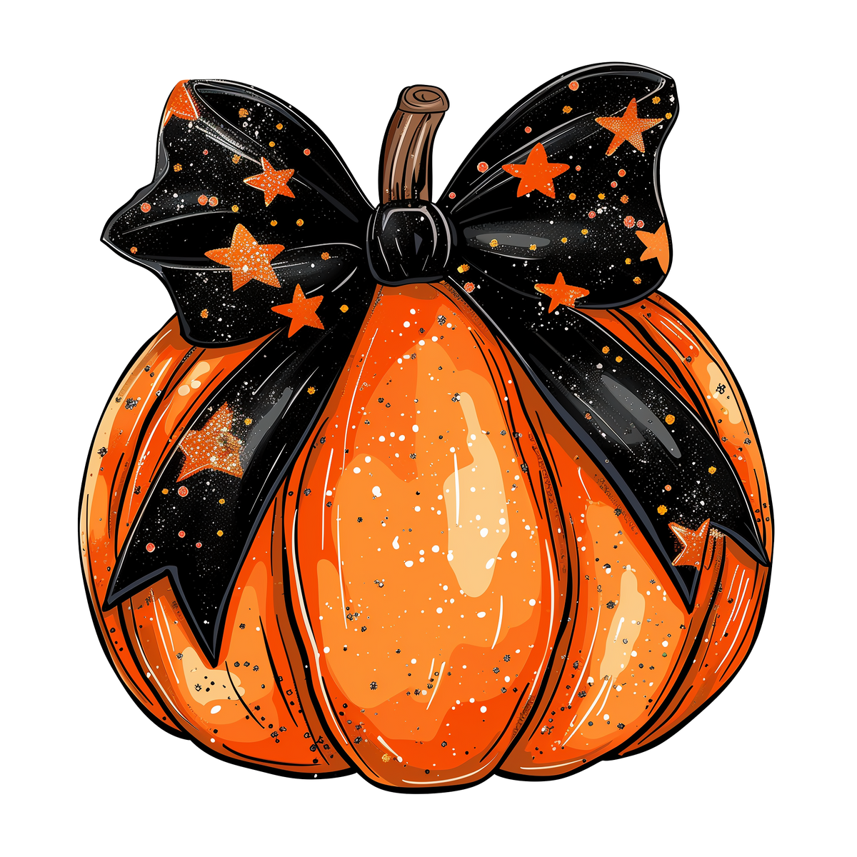 Halloween Bow and Pumpkin