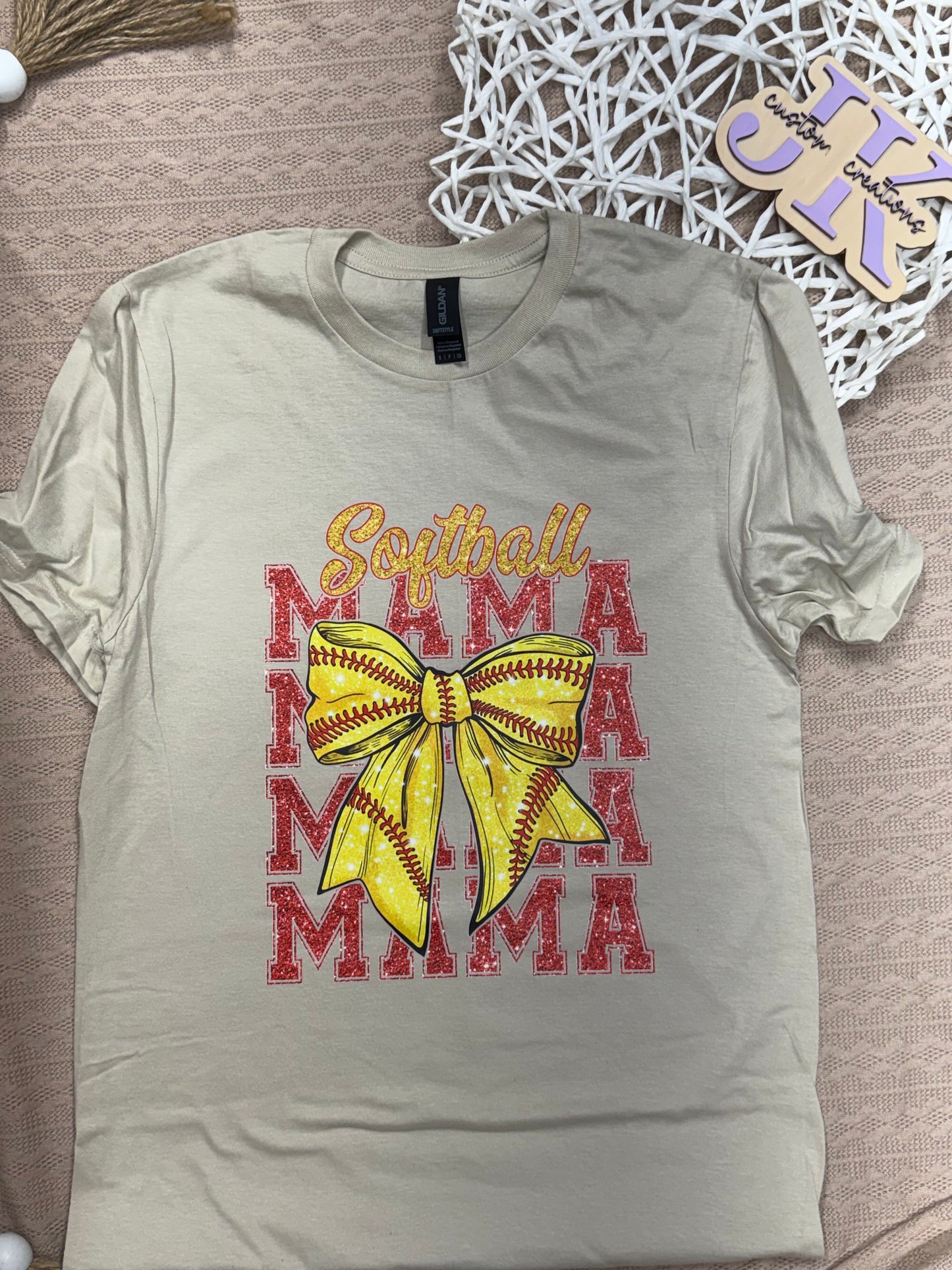 Softball Mama with Glitter