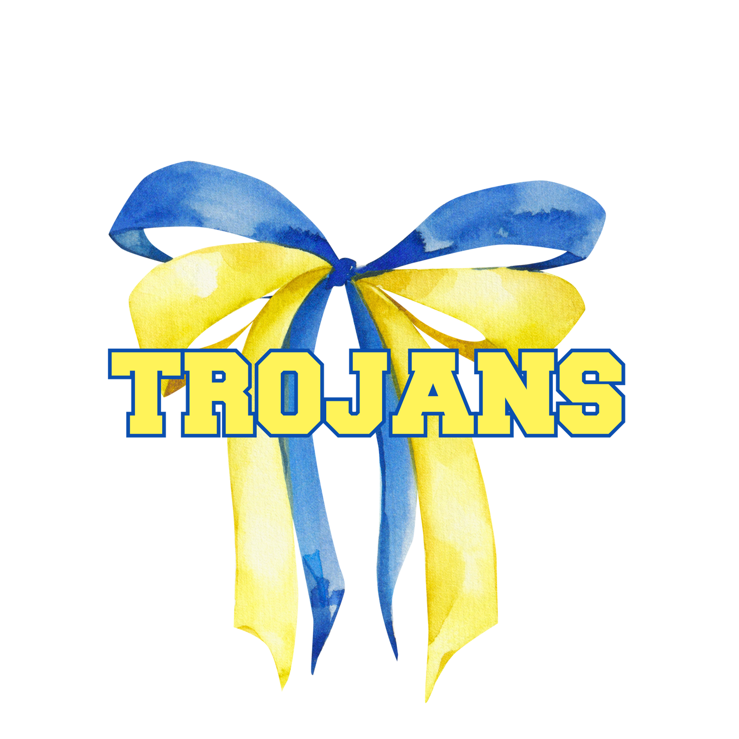 Blue and Yellow Bow - Trojans