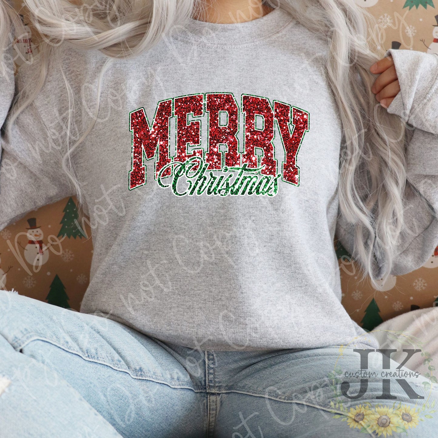 Merry Christmas, Faux Glitter