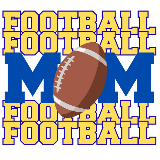 Football Mom - Blue & Yellow