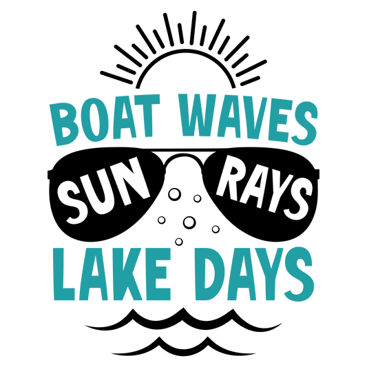 Boat Waves, Sun Rays, Lake Days
