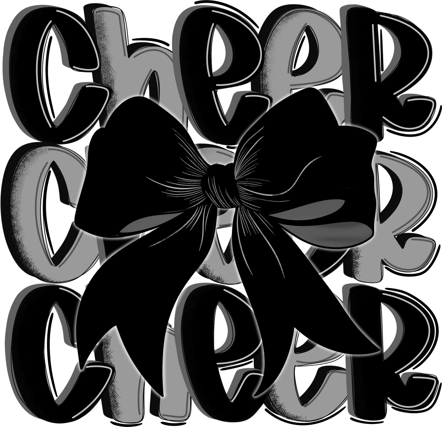 Cheer Black and Grey Bow