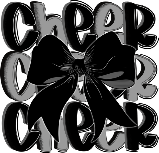 Cheer Black and Grey Bow