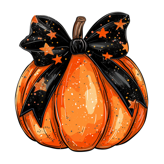 Halloween Bow and Pumpkin