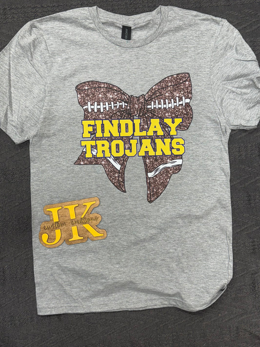 Findlay Trojans Football Bow for Kids