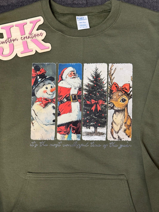 Most Wonderful Time of the Year Pocket Crewneck - White Writing