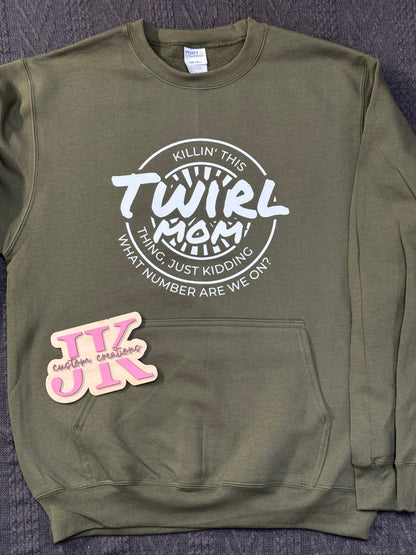 What Number are We On Pocket Crewneck - Black Design