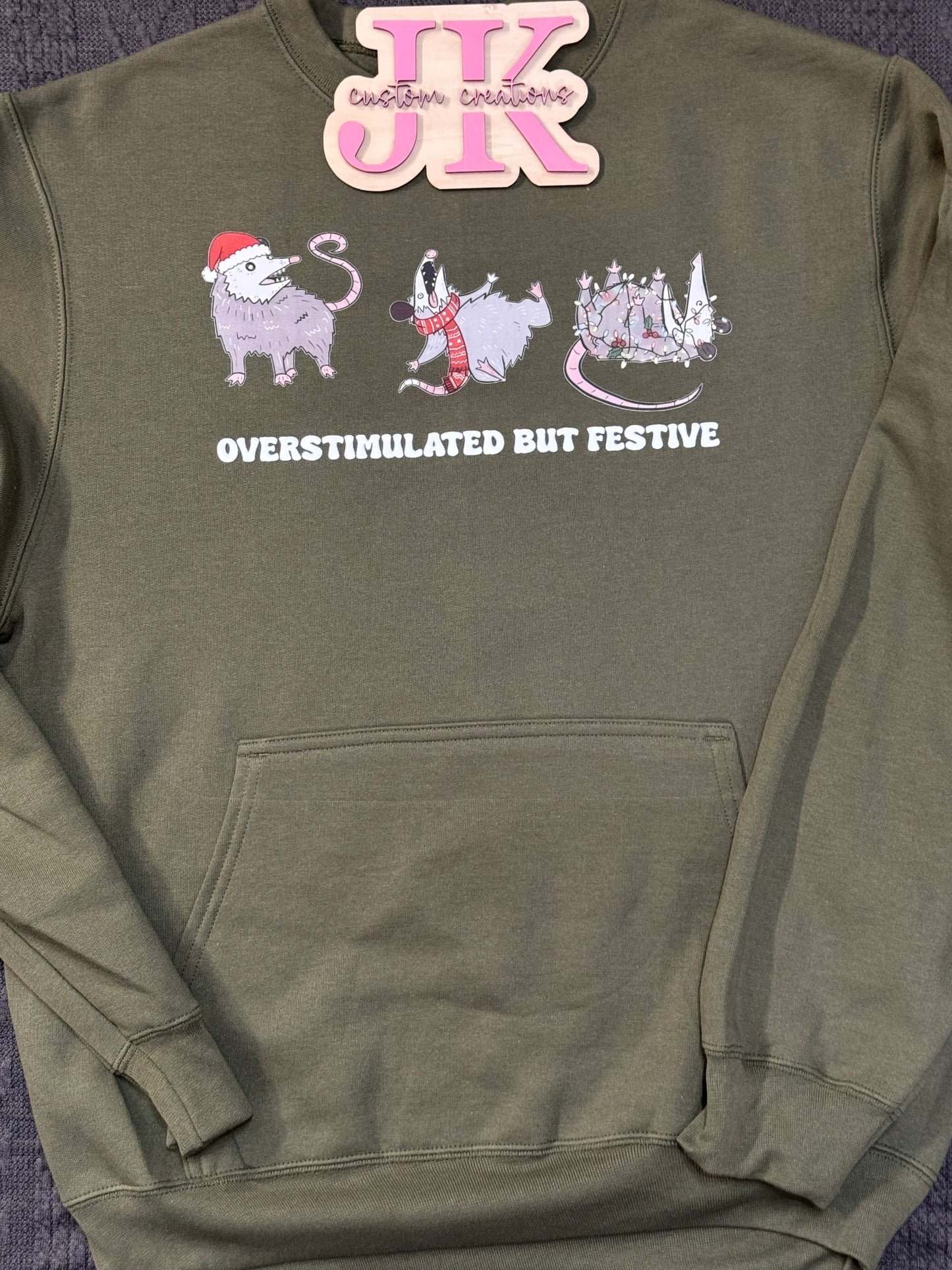 Overstimulated but Festive Pocket Crewneck