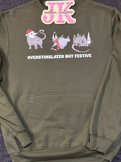 Overstimulated but Festive Pocket Crewneck