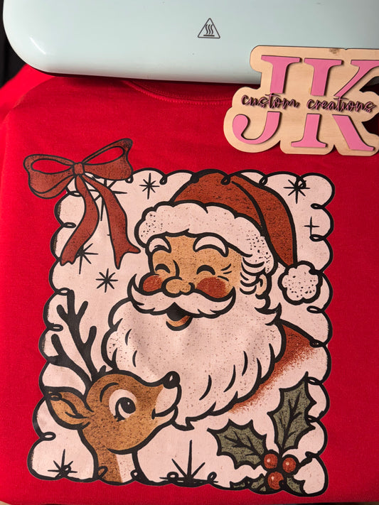 Vintage Santa and Reindeer