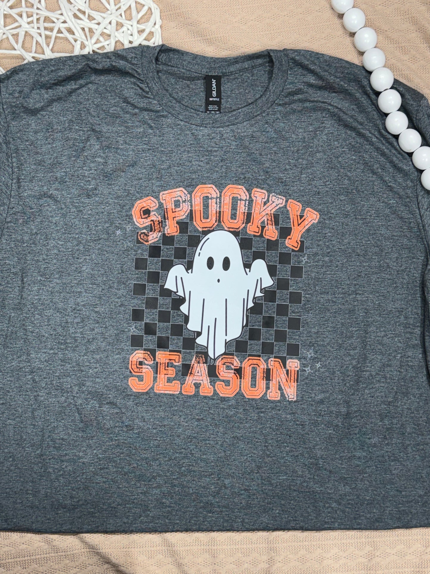 Spooky Season Checkered Ghost