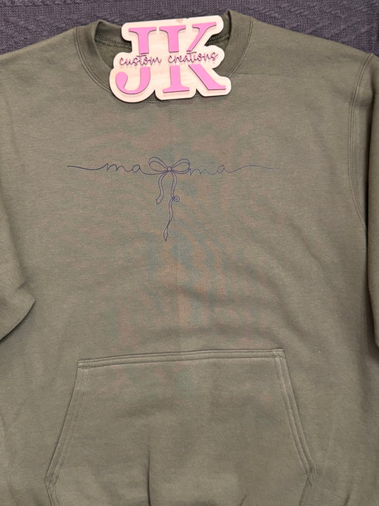 Mama, Tied with Love Pocket Crewneck
