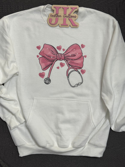 Stethoscope Sweetheart Pocket Crewneck