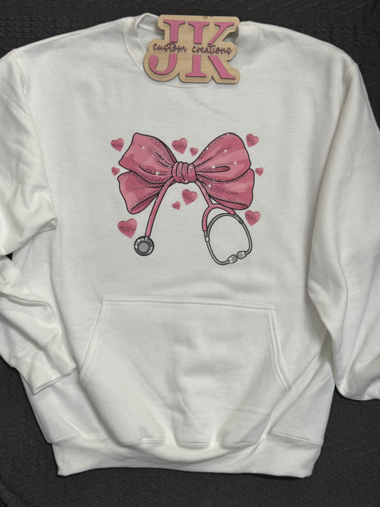Stethoscope Sweetheart Pocket Crewneck