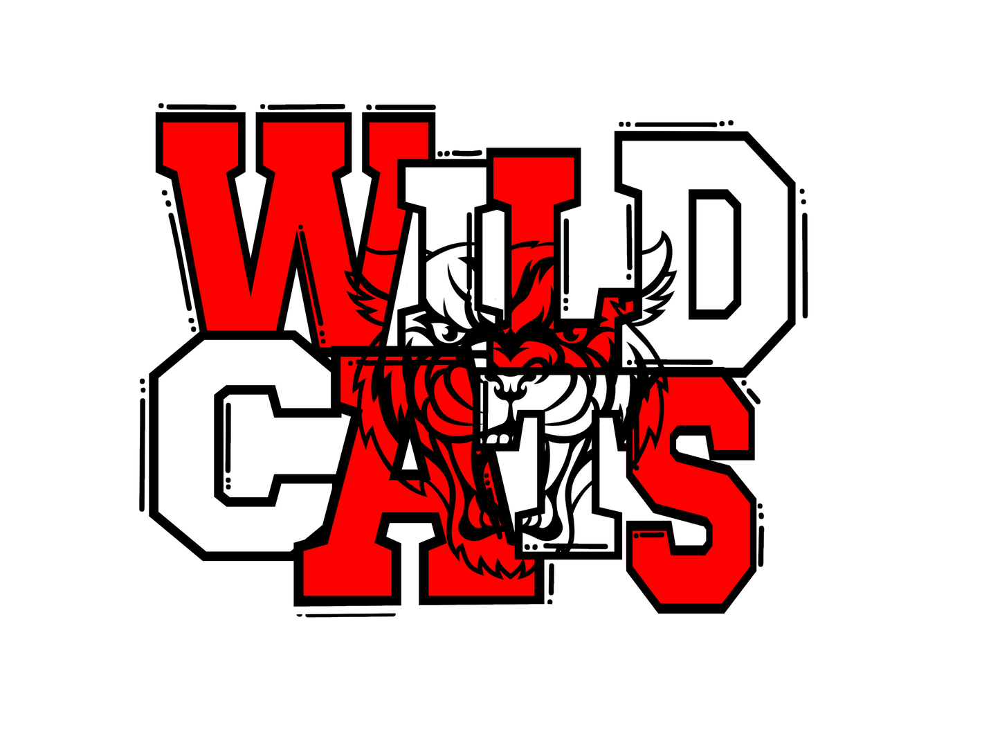 Red Wildcats with Face