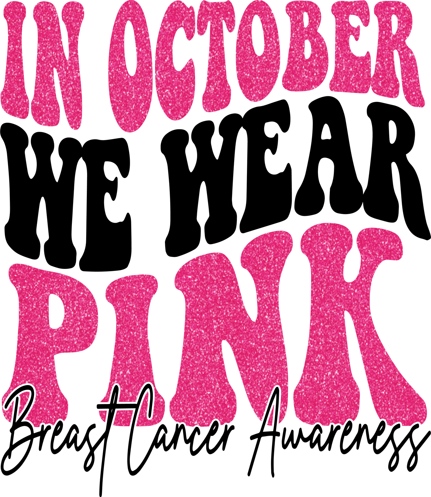 October is for Pink Ribbons with Glitter