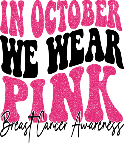 October is for Pink Ribbons with Glitter